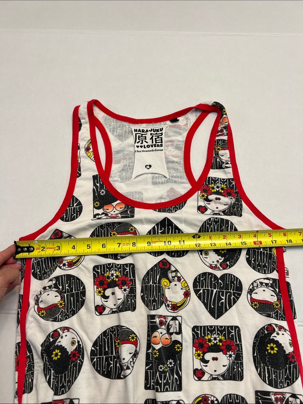 Y2K VINTAGE GWEN STEFANI HARAJUKA LOVERS AOP FACE DRESS SUMMER SUN DRESS XL - Picture 13 of 14